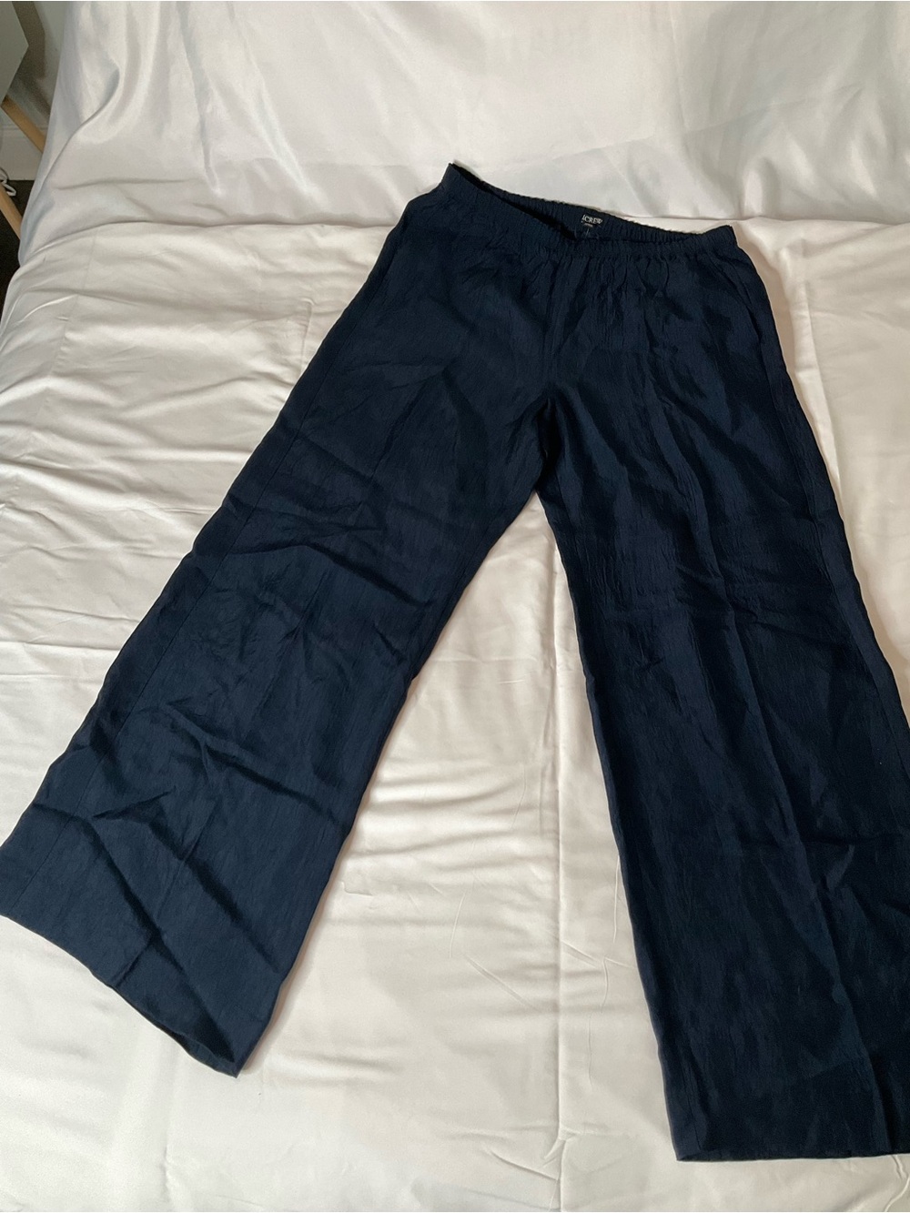 J. Crew Navy Wide-Leg Linen Pants - Picture 6 of 7